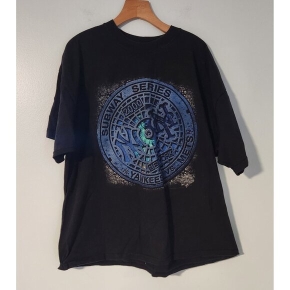 Rare Vintage Mets Yankees 2000 Subway Series T-Shirt 2XL XXL MLB Baseball EUC - Picture 3 of 9